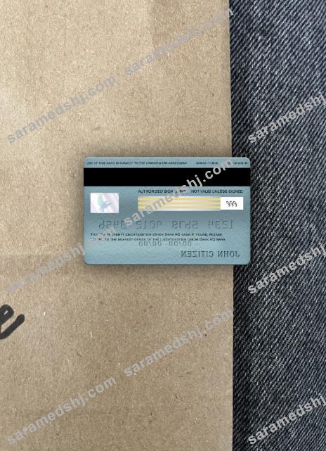 Liechtenstein Union bank visa electron card photolook back